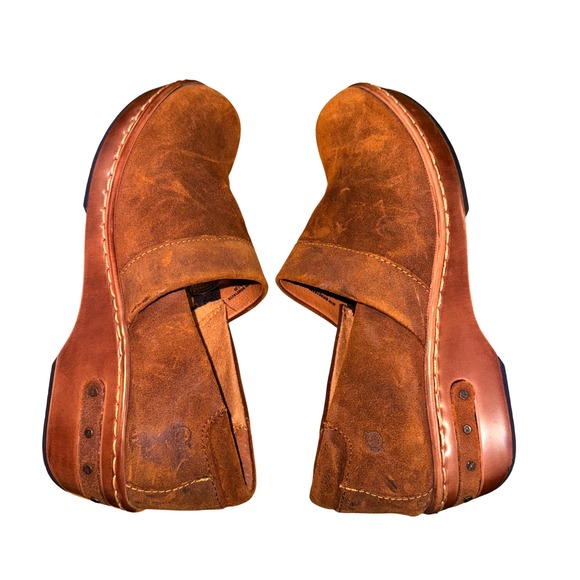 Born Bailie Clog Closed Brown Leather Suede WOMENS US 8 / EU 39‎ PRE-OWNED BROWN - Picture 11 of 16
